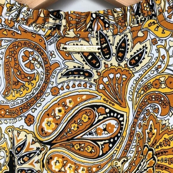 Michael Kors Neutral Paisley Printed V-neck Shift Dress Size XS - Picture 6 of 6